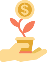 money tree illustration in minimal style png