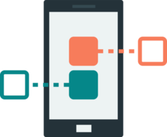 ilustração de smartphones e aplicativos em estilo minimalista png