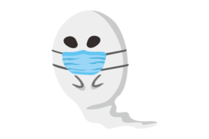 Halloween Cartoon Character - Cute Ghost using face Mask png