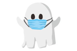 Halloween Cartoon Character - Cute Ghost using face Mask png