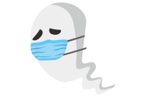 Halloween Cartoon Character - Cute Ghost using face Mask png