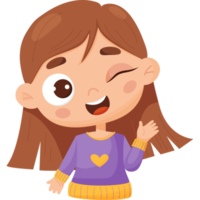 Playful face of  girl. Emotion png