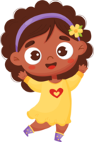 Joyful happy black ethnic girl png