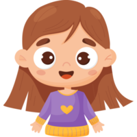 happy girl face. Emotion joy png