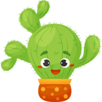 divertido personaje de cactus en maceta png