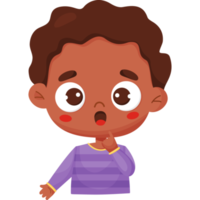 emoção. menino negro pensativo png