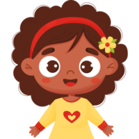 emoción. cara de niña negra feliz png