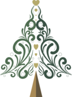 kalligrafische Kerstmis boom element png