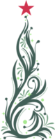 élément d'arbre de noël calligraphique png