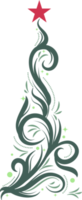 kalligrafische Kerstmis boom element png