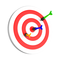 jeu de fléchettes pour cible avec flèche bullseye 3d png