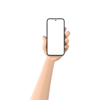 Cartoon Hand with Phone 3D PNG