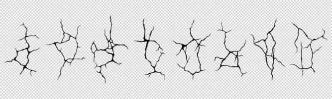 Ground cracks top view, earthquake cracking holes vector