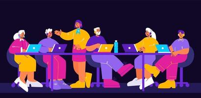 People work in call center, support service vector