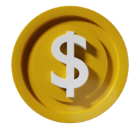 3D Dollar Coin Illustration png