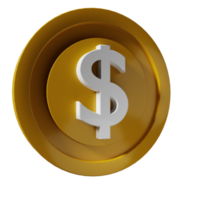 3D Dollar Coin Illustration png