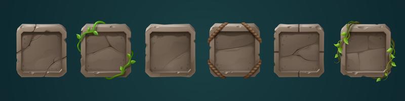 Stone frames for game user avatar vector