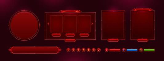 elementos de la interfaz de usuario de la interfaz del menú del juego, botones, conjunto de barras