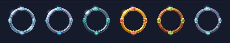 Round avatars frames for game, ui textured borders