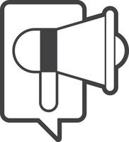 megaphone and message box illustration in minimal style vector