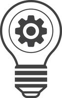 light bulbs and cogs illustration in minimal style vector