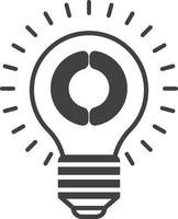 light bulb and brain illustration in minimal style vector