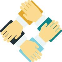hands and teamwork illustration in minimal style vector