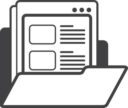 ilustración de documentos y carpetas en estilo minimalista vector