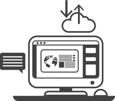 computer and web page window illustration in minimal style vector