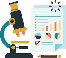 microscope and report illustration in minimal style vector