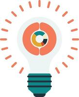 light bulb and brain illustration in minimal style vector