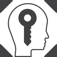 head and key illustration in minimal style vector