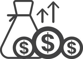 money bag illustration in minimal style vector