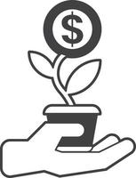 money tree illustration in minimal style vector