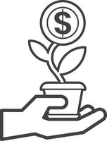 money tree illustration in minimal style vector