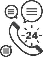 24 hour call center illustration in minimal style vector