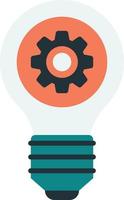 light bulbs and cogs illustration in minimal style vector