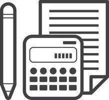 report and calculator illustration in minimal style vector