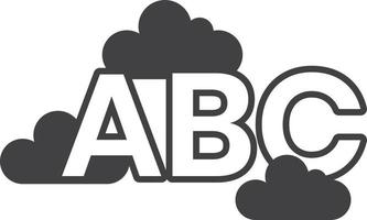 letras abc flotando en la ilustración de las nubes en estilo minimalista vector