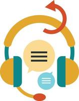 headphones and communication illustration in minimal style vector
