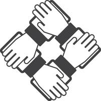 hands and teamwork illustration in minimal style vector