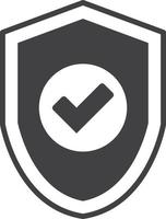 The shield and correct mark illustration in minimal style vector