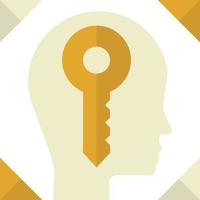 head and key illustration in minimal style vector