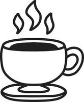 dibujado a mano ilustración de taza de café caliente vector