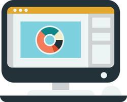computer and web page window illustration in minimal style vector