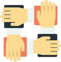 human hands and teamwork illustration in minimal style vector