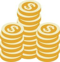 pile of coins illustration in minimal style vector