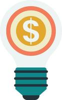light bulb and money illustration in minimal style vector