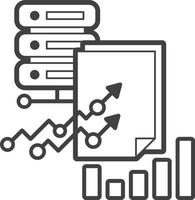 computer server and report illustration in minimal style vector