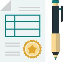 diploma and pen illustration in minimal style vector